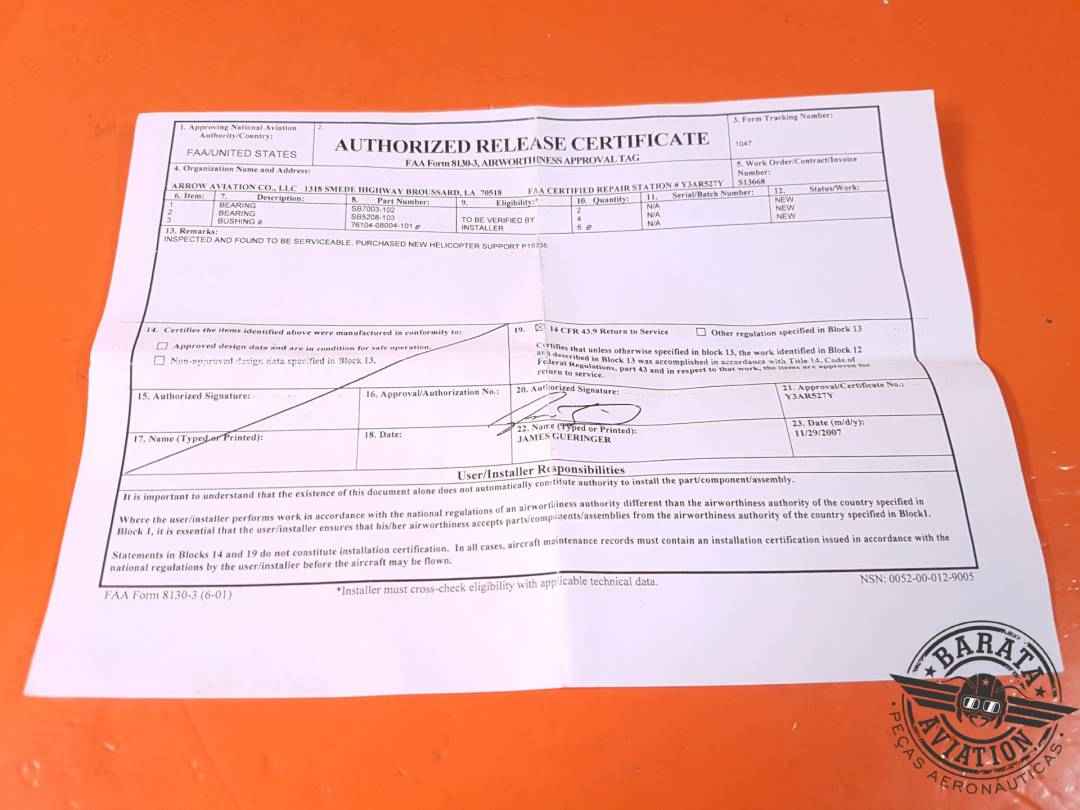 BUSHING FORM8130-3 P/N: 76104-08004-101 CADA UNIDADE