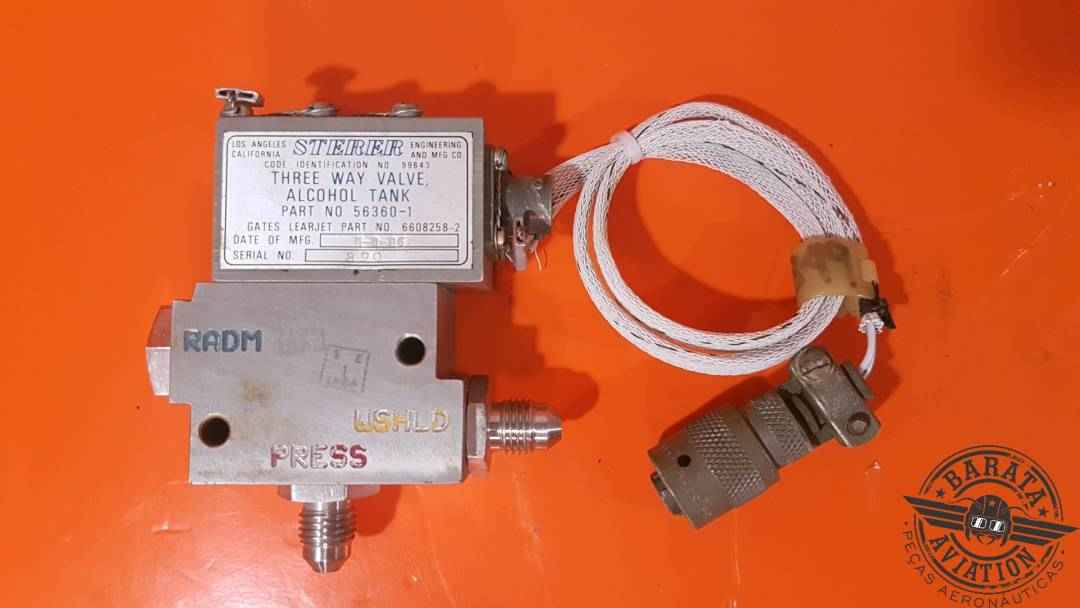 STERER/LEARJET THREE WAY VALVE ALCOHOL TANK  P/N : 56360-1