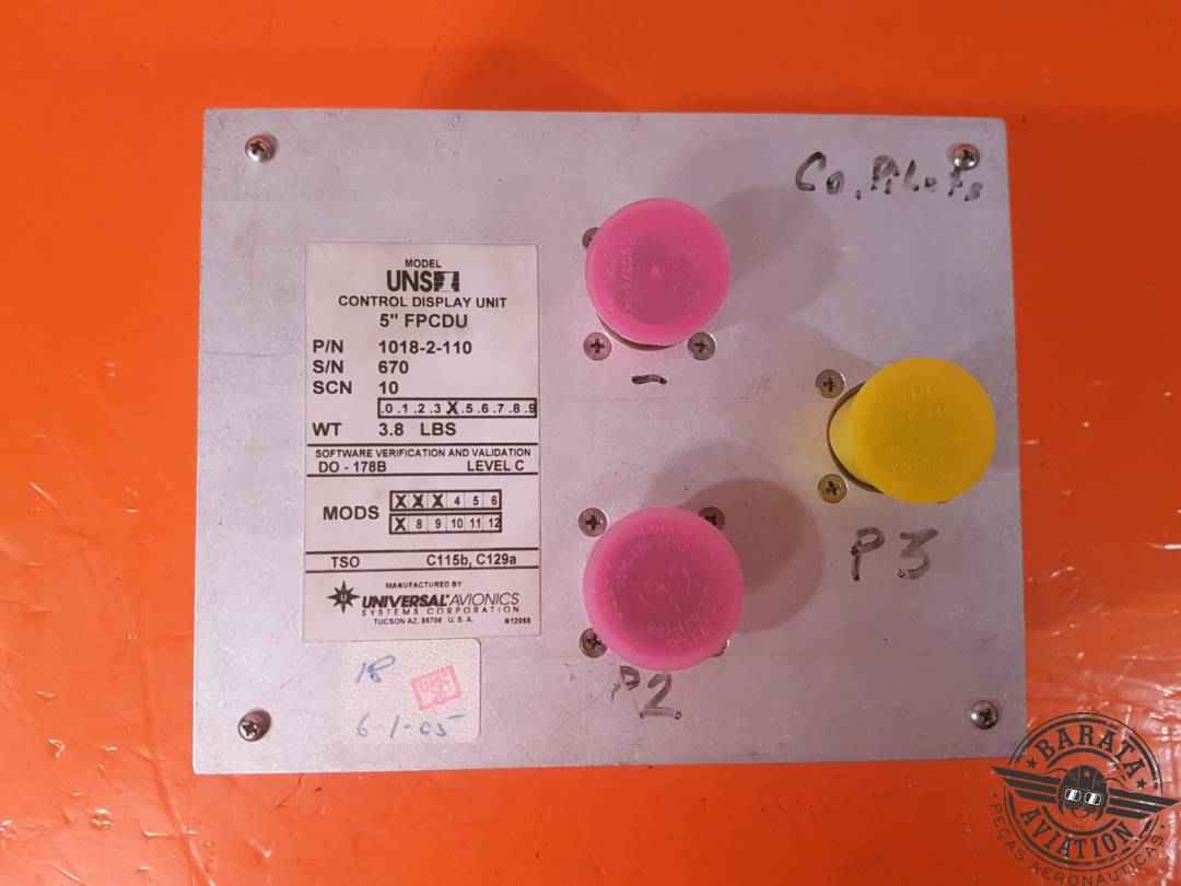 UNIVERSAL AVIONICS CDU CONTROL DISPLAY UNIT  P/N: 1018-2-110