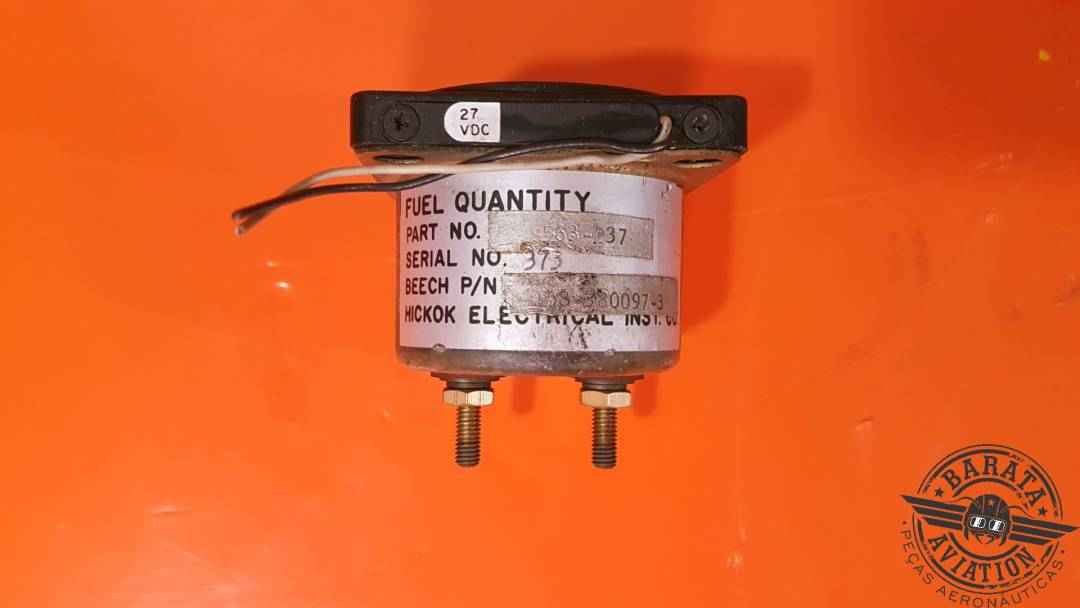 BEECHCRAFT/HICKOK GAGE FUEL QTY WITH ILUMINATION - 27VDC P/N: 58-380097-3